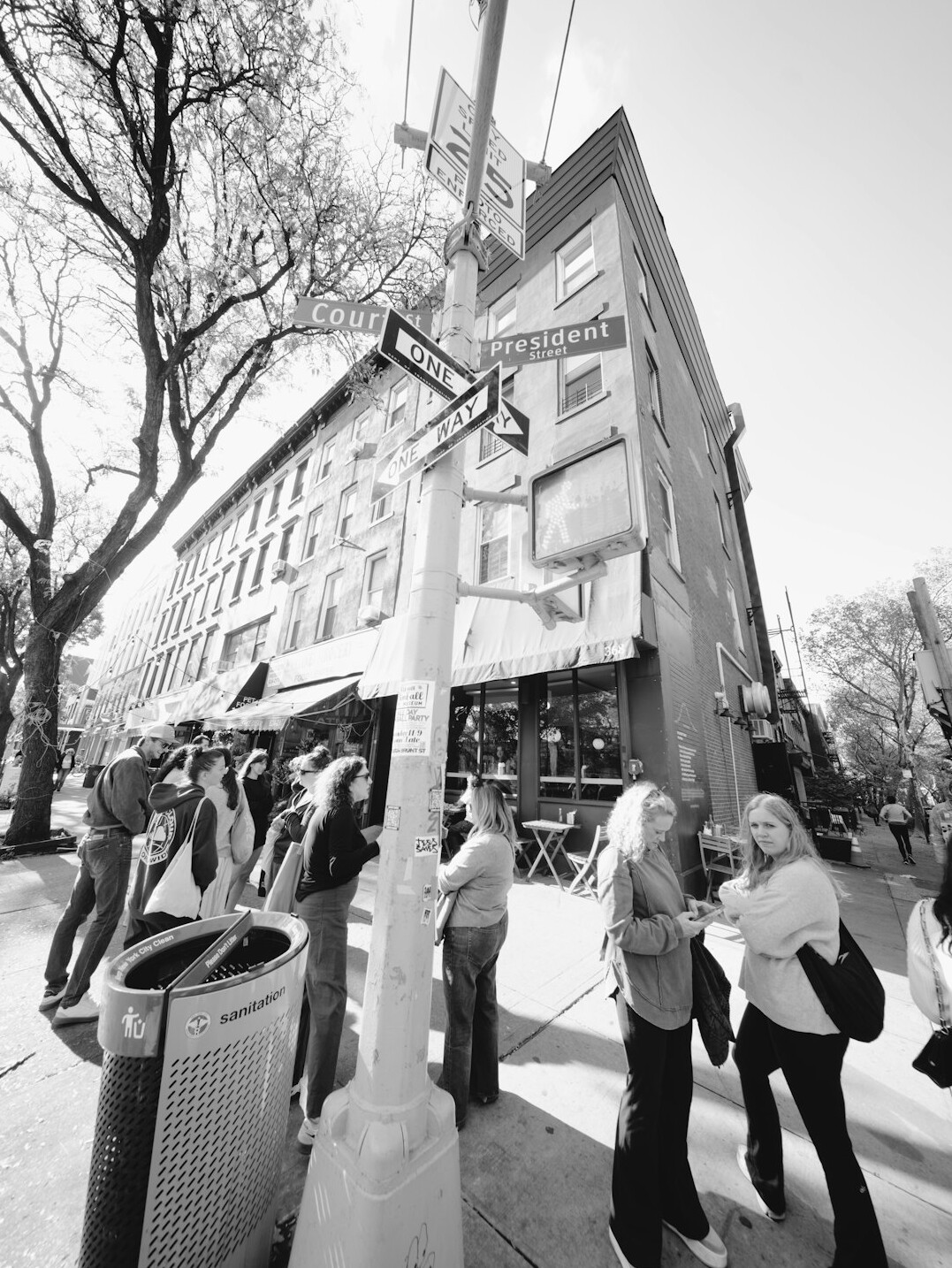 street corner crowd in city